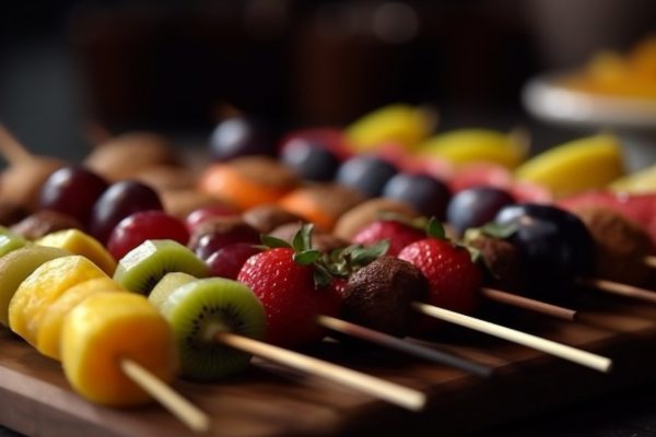 brochetas de frutas que no se oxiden