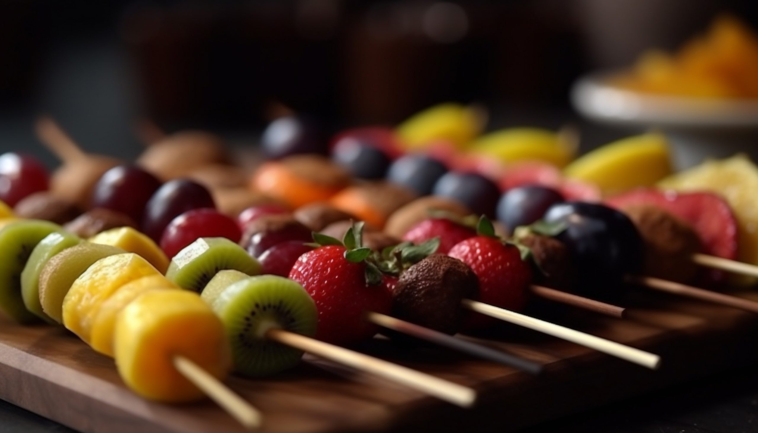 brochetas de frutas que no se oxiden